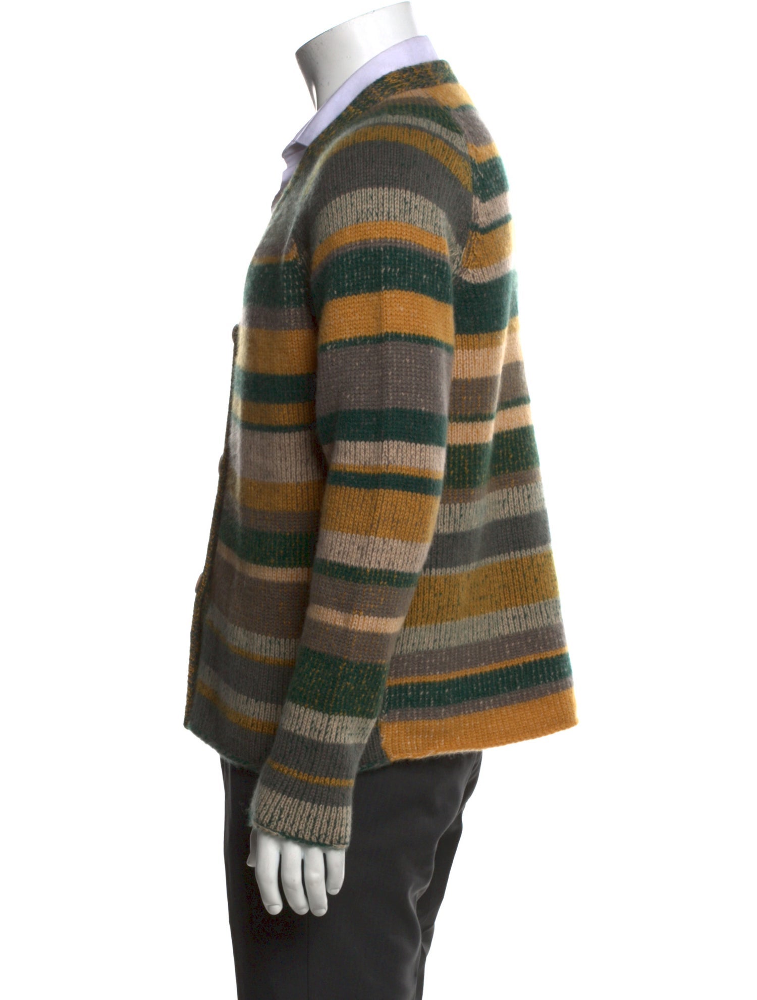 The Elder Statesman Cashmere Striped Cardigan