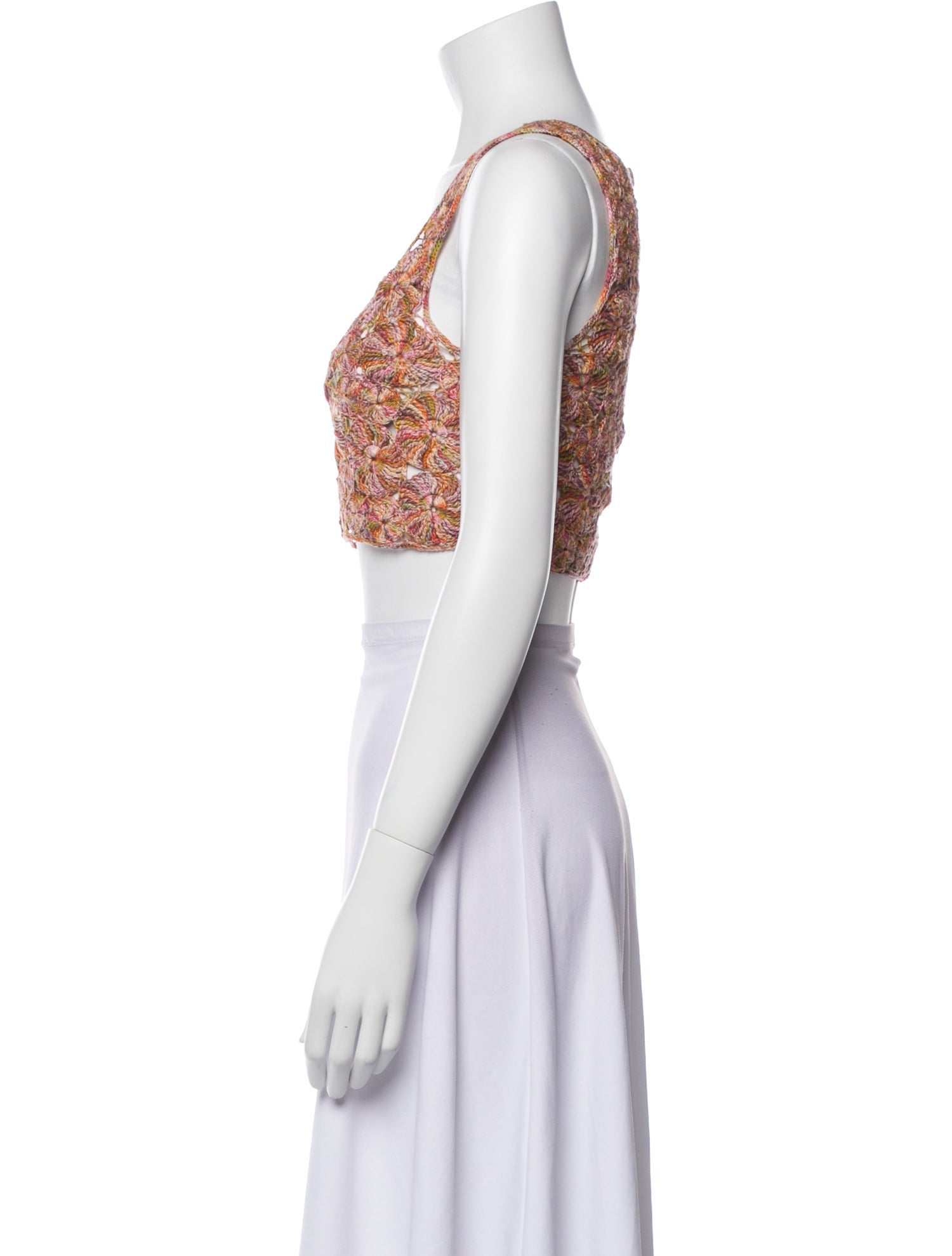 The Elder Statesman Printed Scoop Neck Crop Top