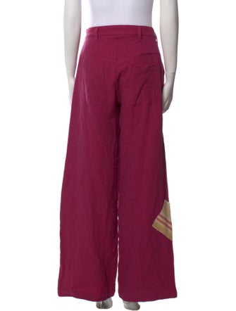 The Elder Statesman Plaid Print Wide Leg Pants