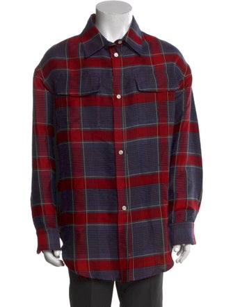 The Elder Statesman Plaid Print Long Sleeve Shirt
