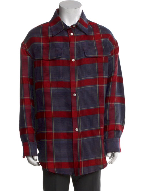 The Elder Statesman Plaid Print Long Sleeve Shirt