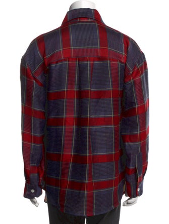 The Elder Statesman Plaid Print Long Sleeve Shirt