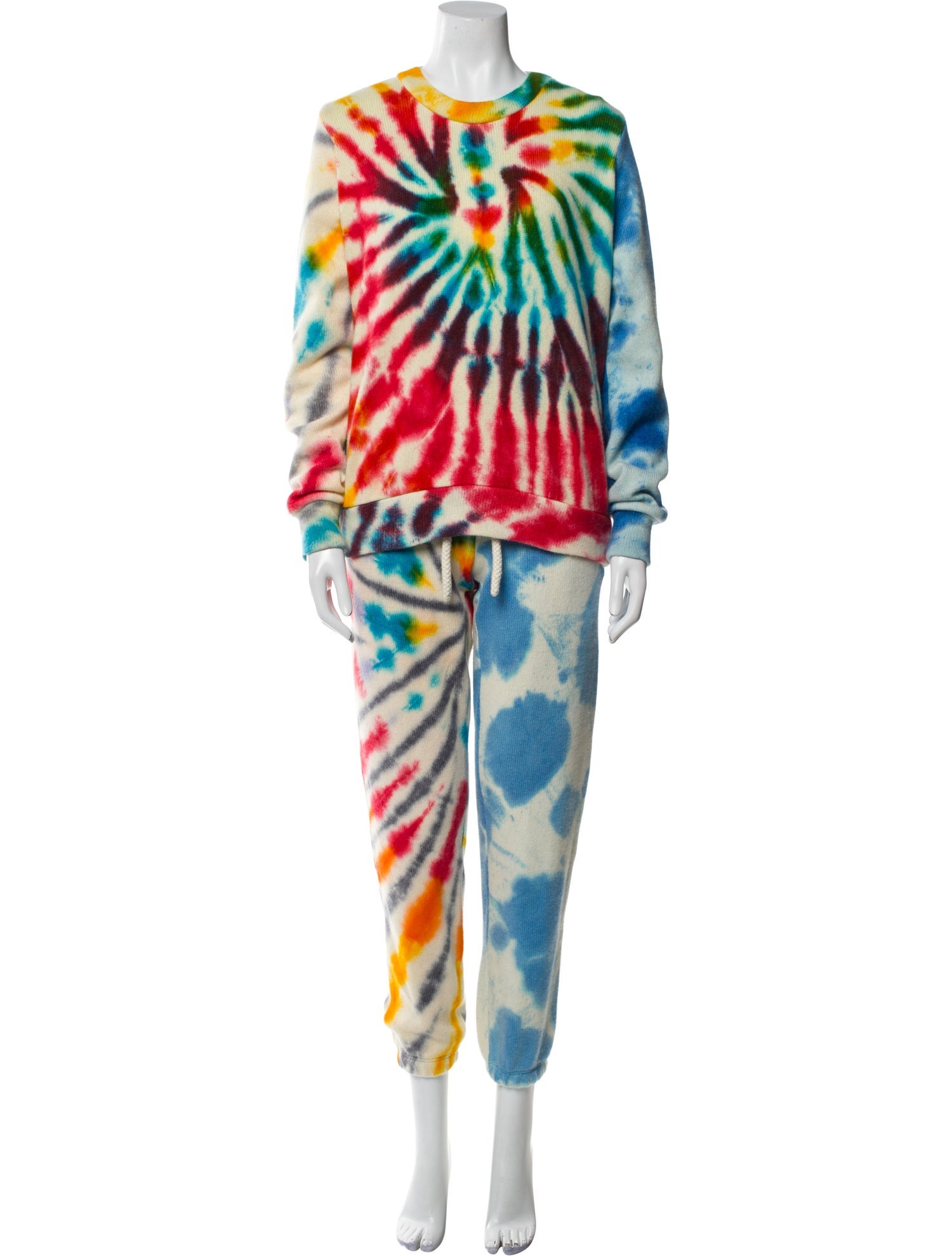 The Elder Statesman Cashmere Tie-Dye Print Lounge Set