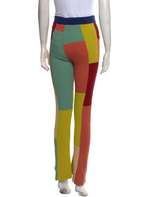 The Elder Statesman Colorblock Pattern Wide Leg Pants