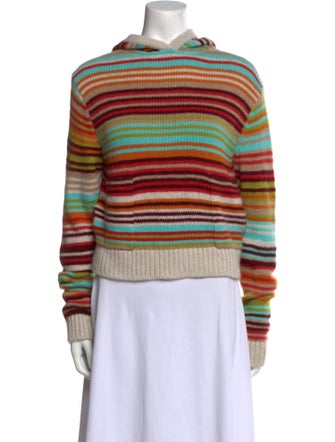 The Elder Statesman Striped Mock Neck Sweater