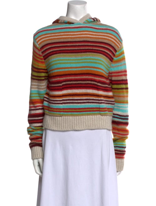 The Elder Statesman Striped Mock Neck Sweater