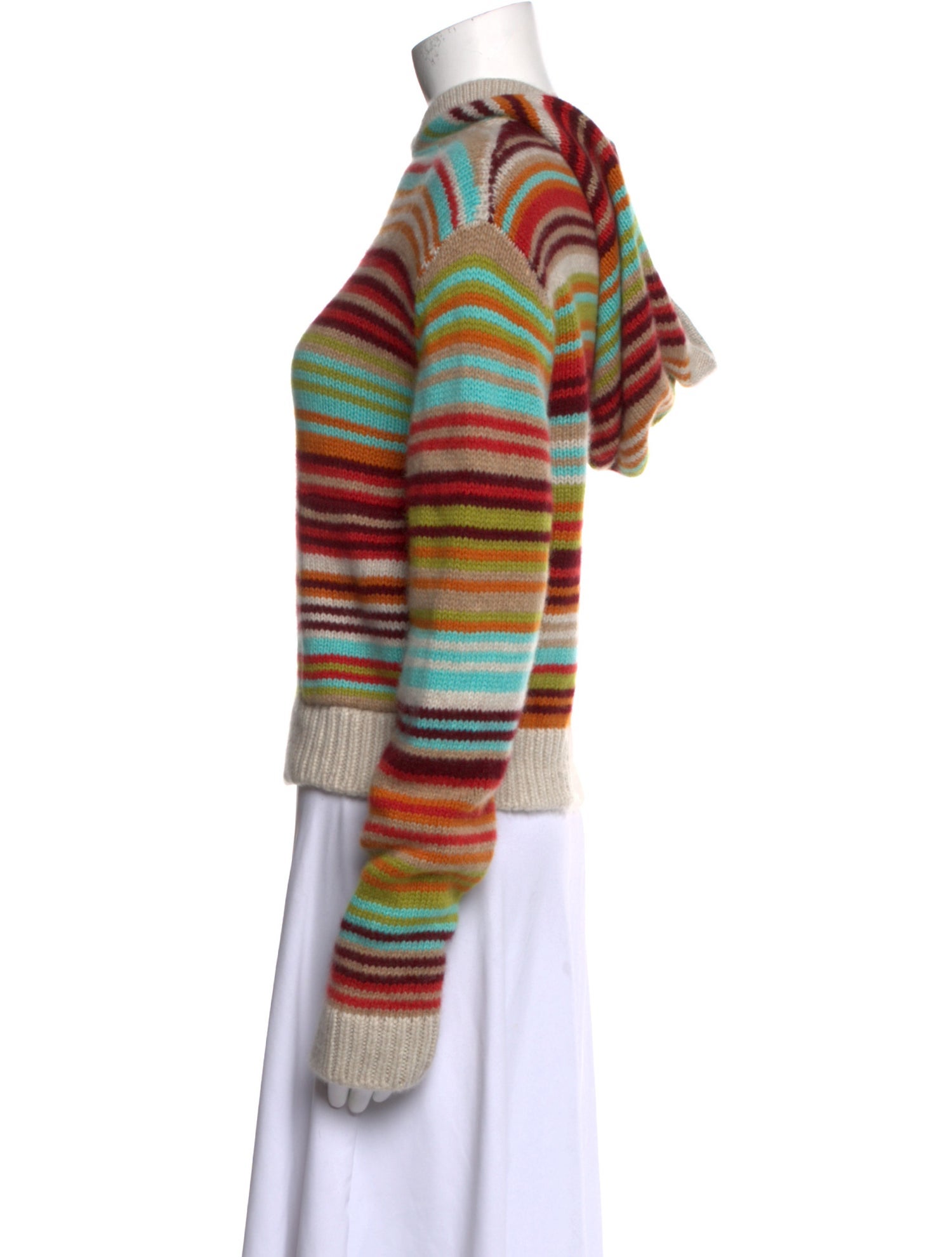 The Elder Statesman Striped Mock Neck Sweater