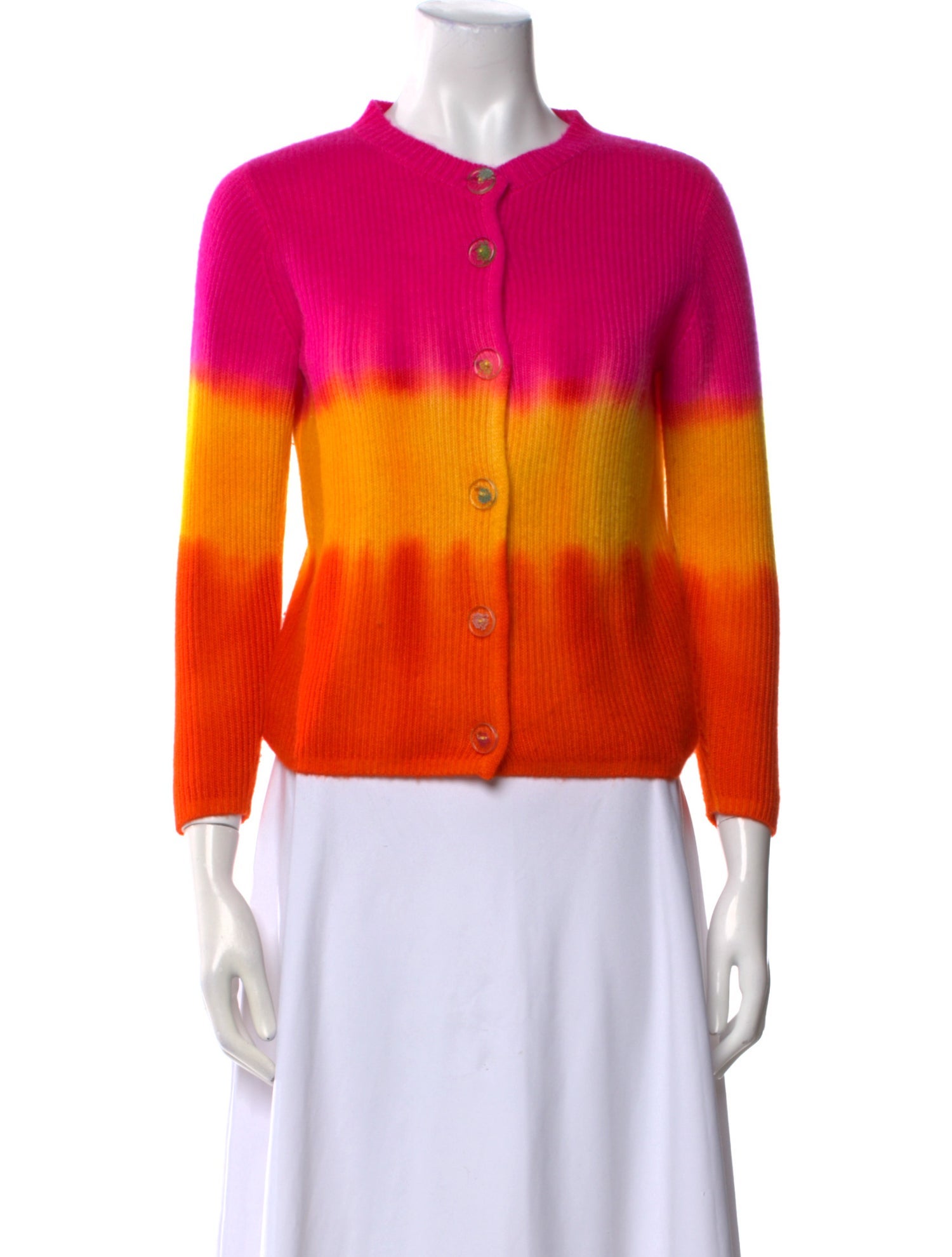 The Elder Statesman Cashmere Colorblock Pattern Sweater