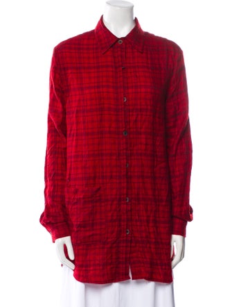 The Elder Statesman Cashmere Plaid Print Tunic