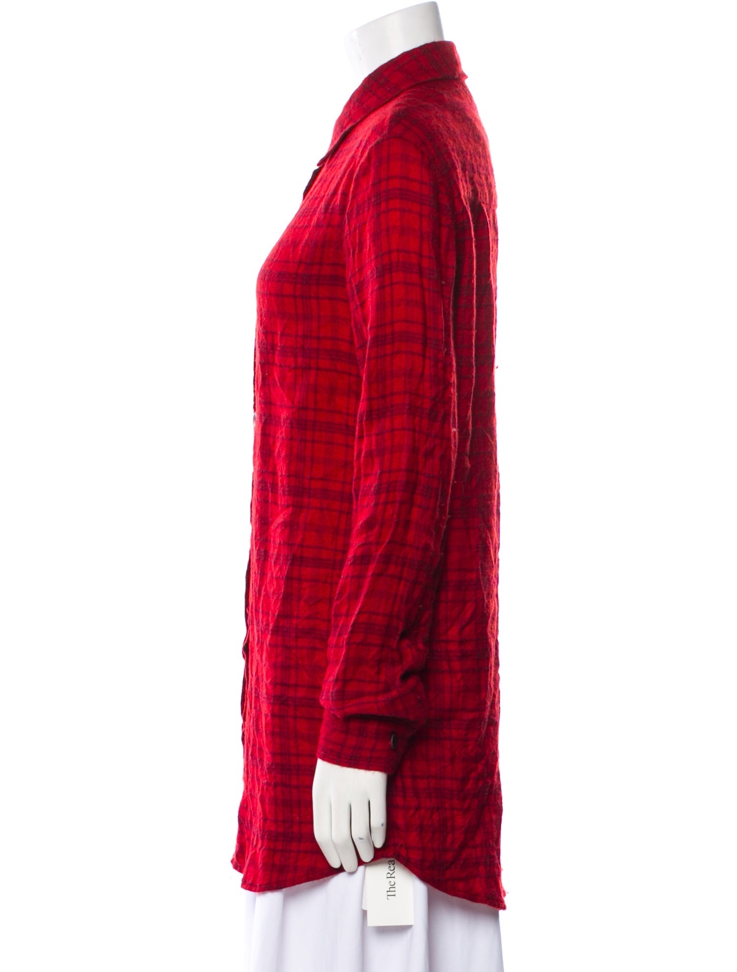 The Elder Statesman Cashmere Plaid Print Tunic