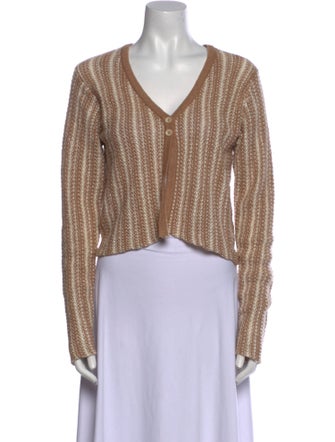 The Elder Statesman Striped V-Neck Sweater