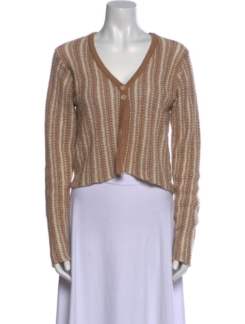 The Elder Statesman Striped V-Neck Sweater