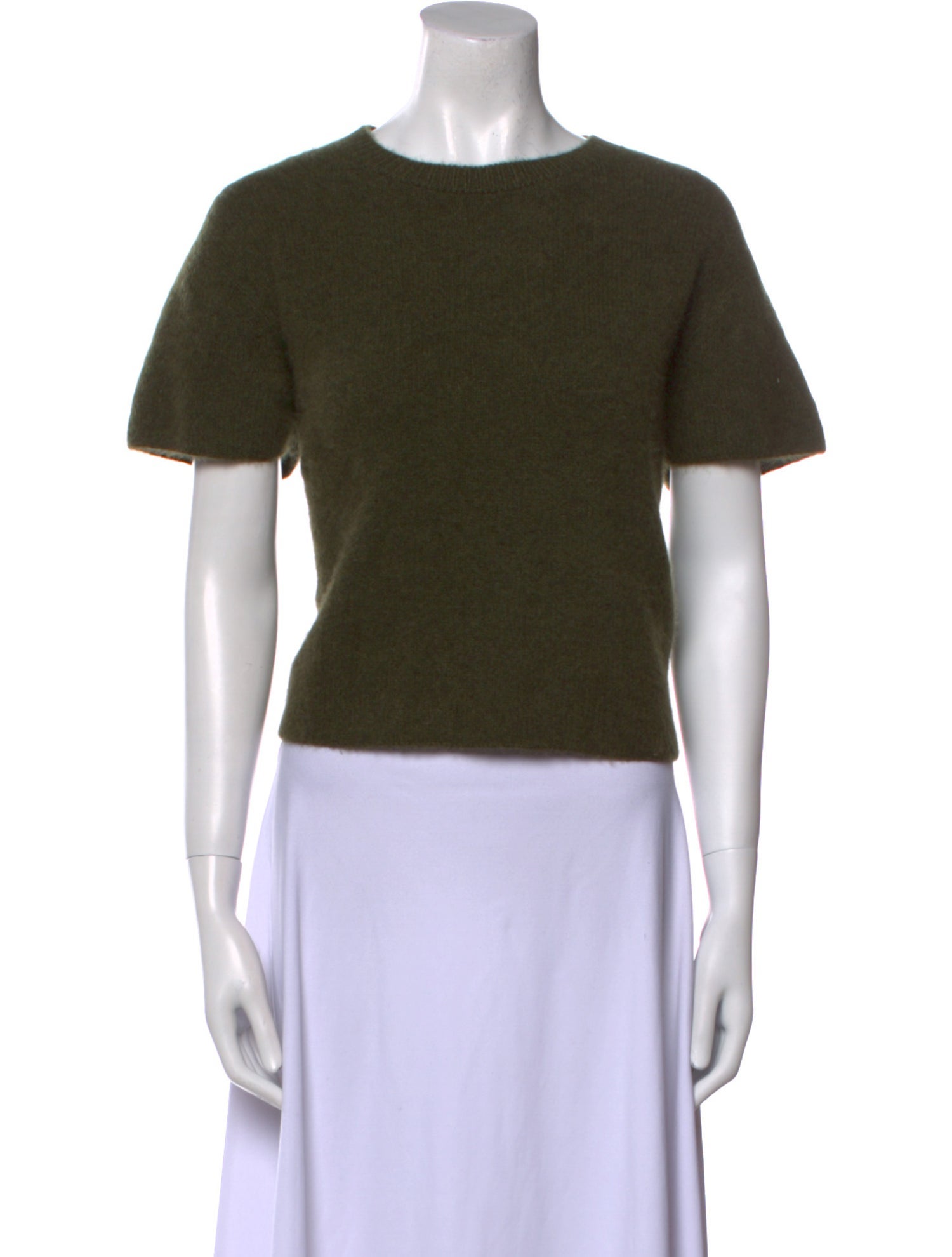 The Elder Statesman Cashmere Crew Neck Crop Top
