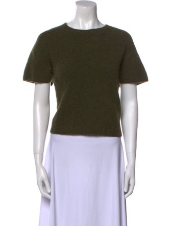 The Elder Statesman Cashmere Crew Neck Crop Top