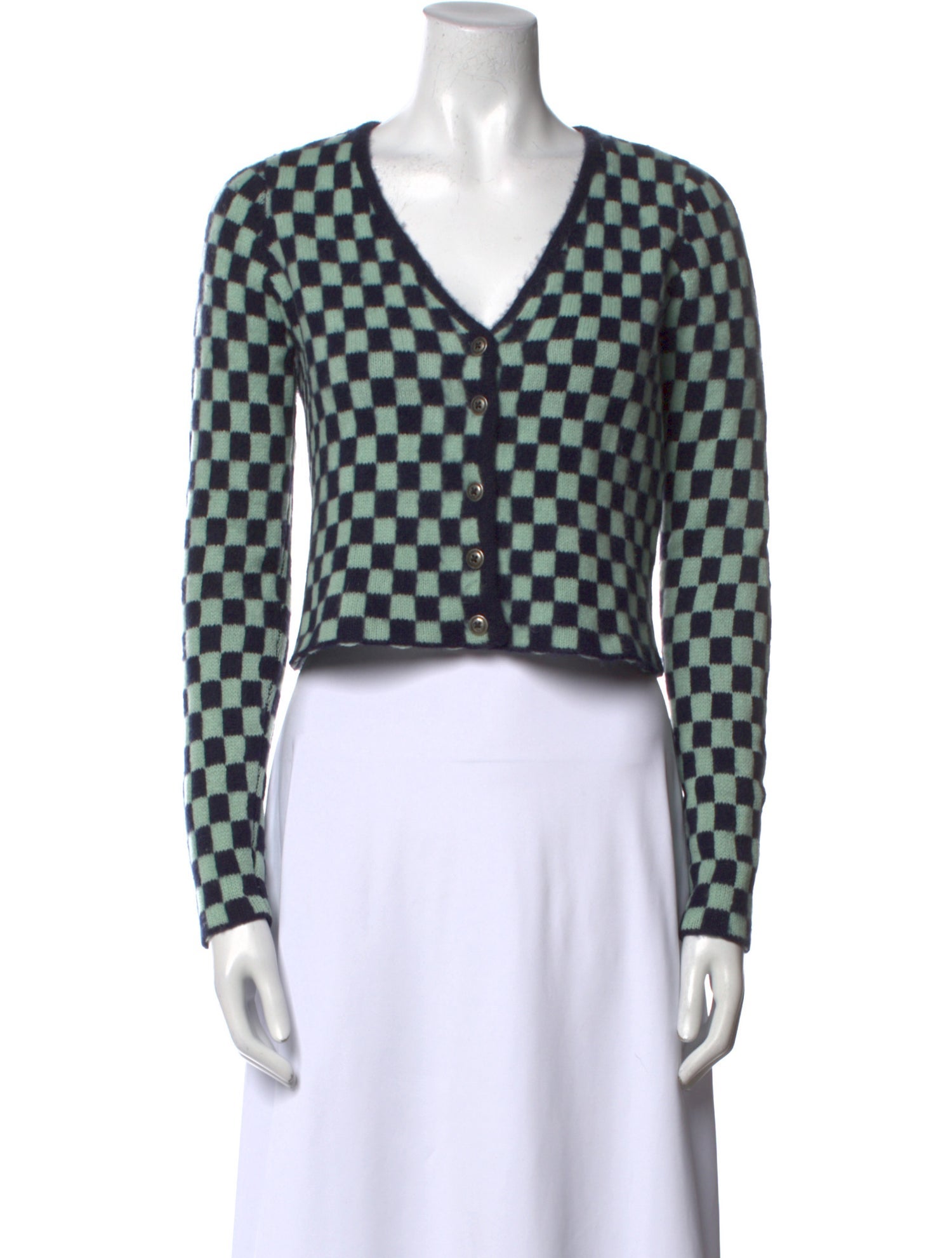 The Elder Statesman Cashmere Plaid Print Sweater