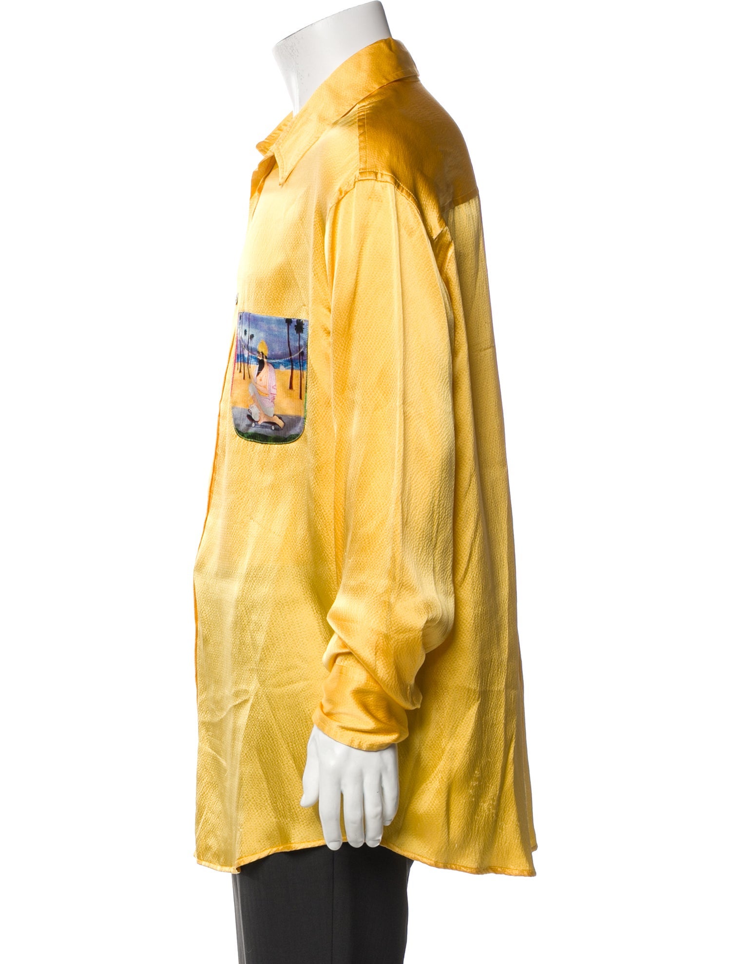 The Elder Statesman Silk Graphic Print Shirt