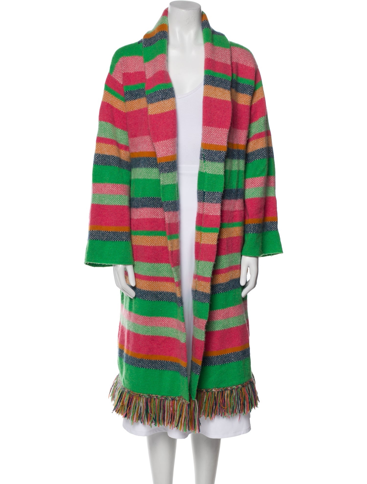 The Elder Statesman Cashmere Striped Robe