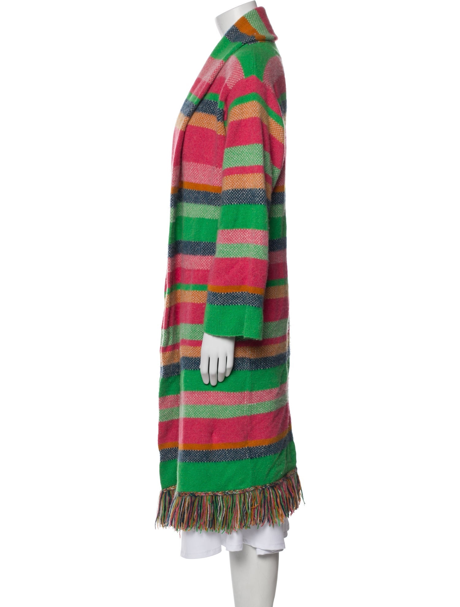 The Elder Statesman Cashmere Striped Robe