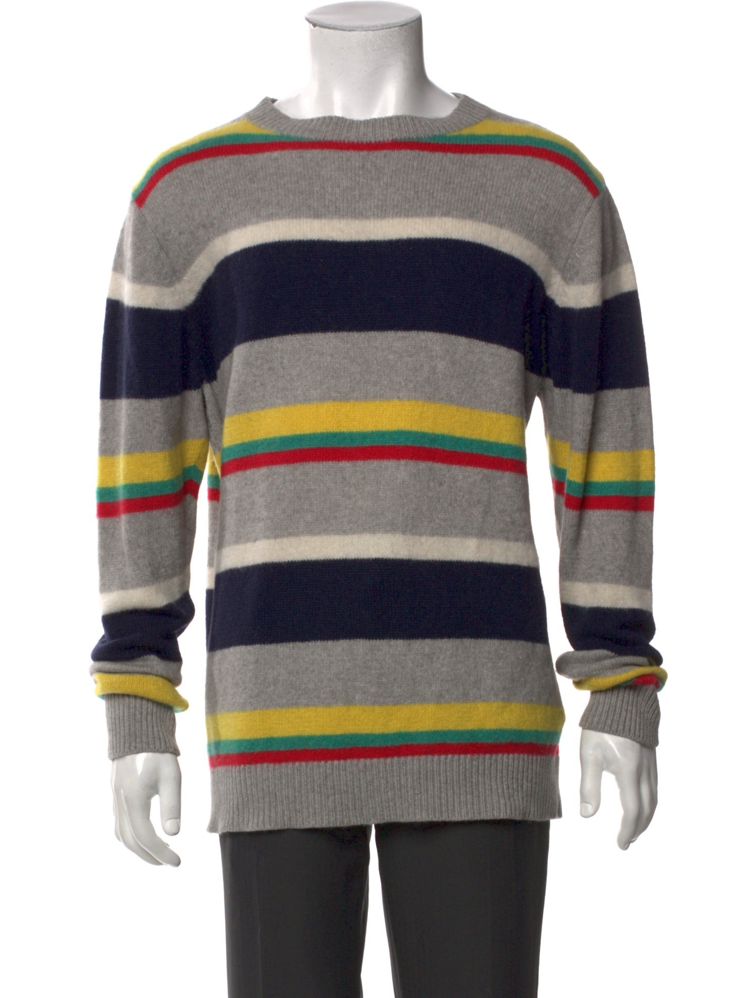 The Elder Statesman Cashmere Striped Pullover