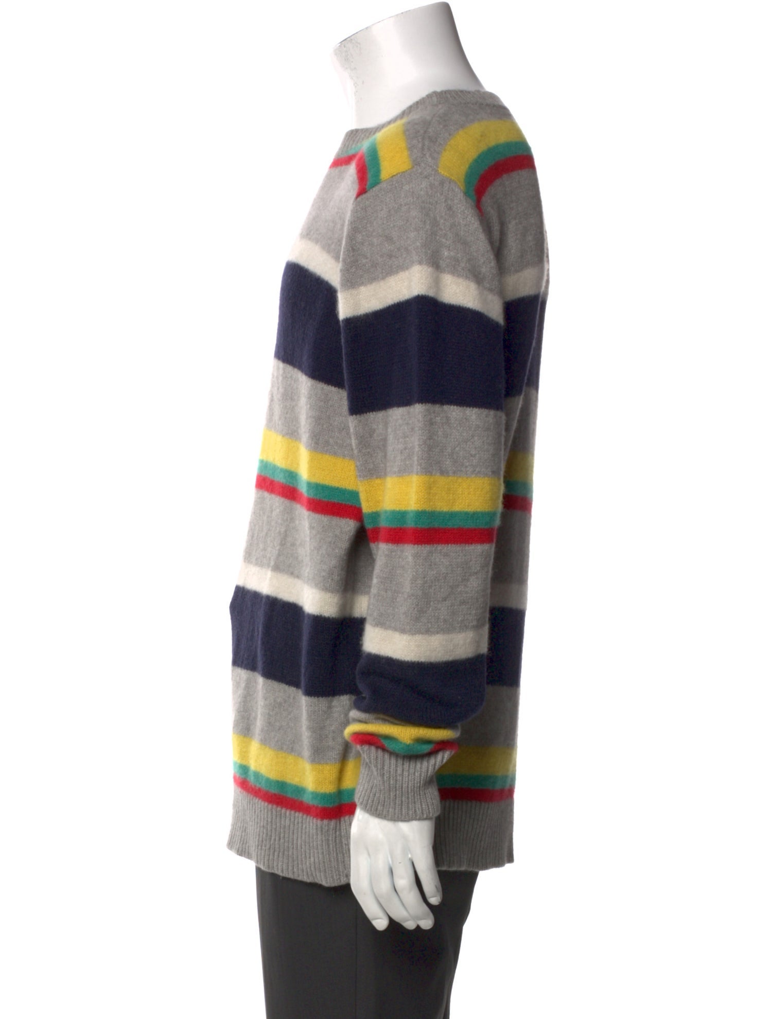 The Elder Statesman Cashmere Striped Pullover