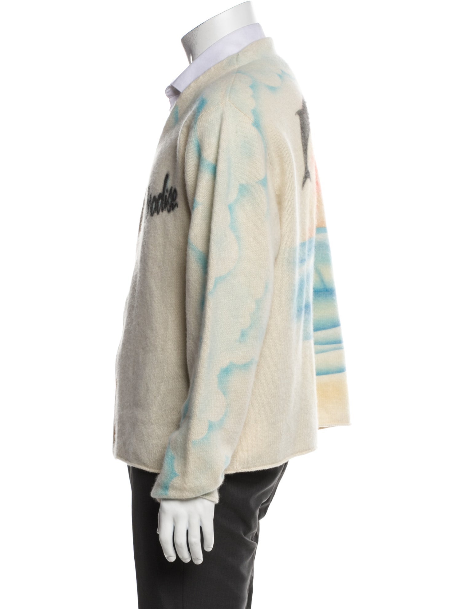 The Elder Statesman Cashmere Graphic Print Cardigan