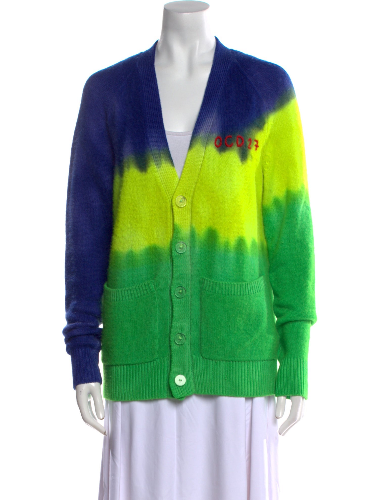 The Elder Statesman Cashmere Colorblock Pattern Sweater