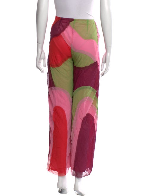 The Elder Statesman Colorblock Pattern Wide Leg Pants