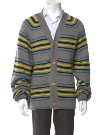 The Elder Statesman Striped V-Neck Cardigan