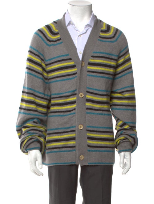 The Elder Statesman Striped V-Neck Cardigan