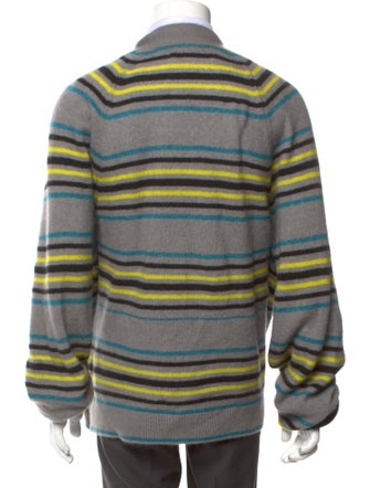 The Elder Statesman Striped V-Neck Cardigan