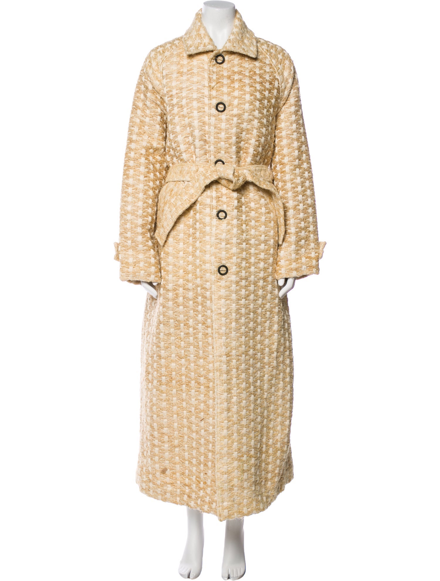The Elder Statesman Wool Striped Trench Coat
