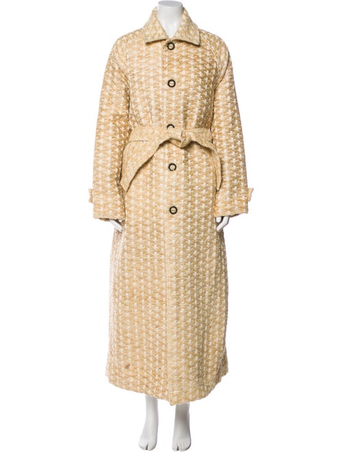 The Elder Statesman Wool Striped Trench Coat