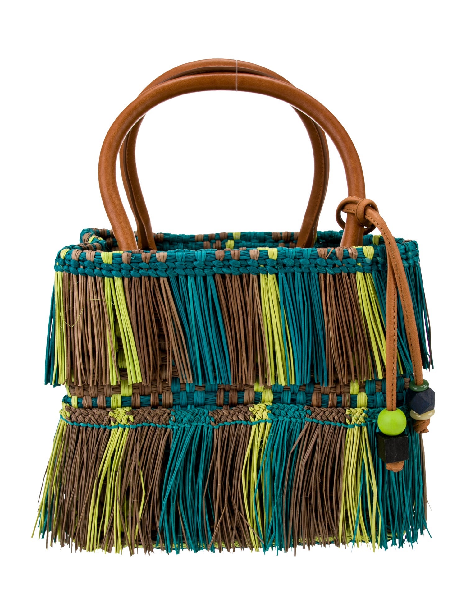 The Elder Statesman Raffia Top Handle Bag