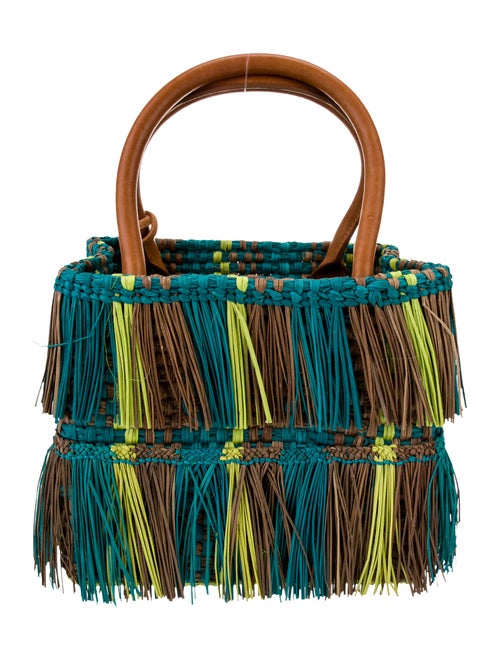 The Elder Statesman Raffia Top Handle Bag