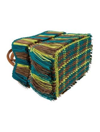 The Elder Statesman Raffia Top Handle Bag