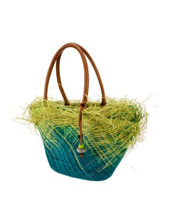 The Elder Statesman Raffia Tote