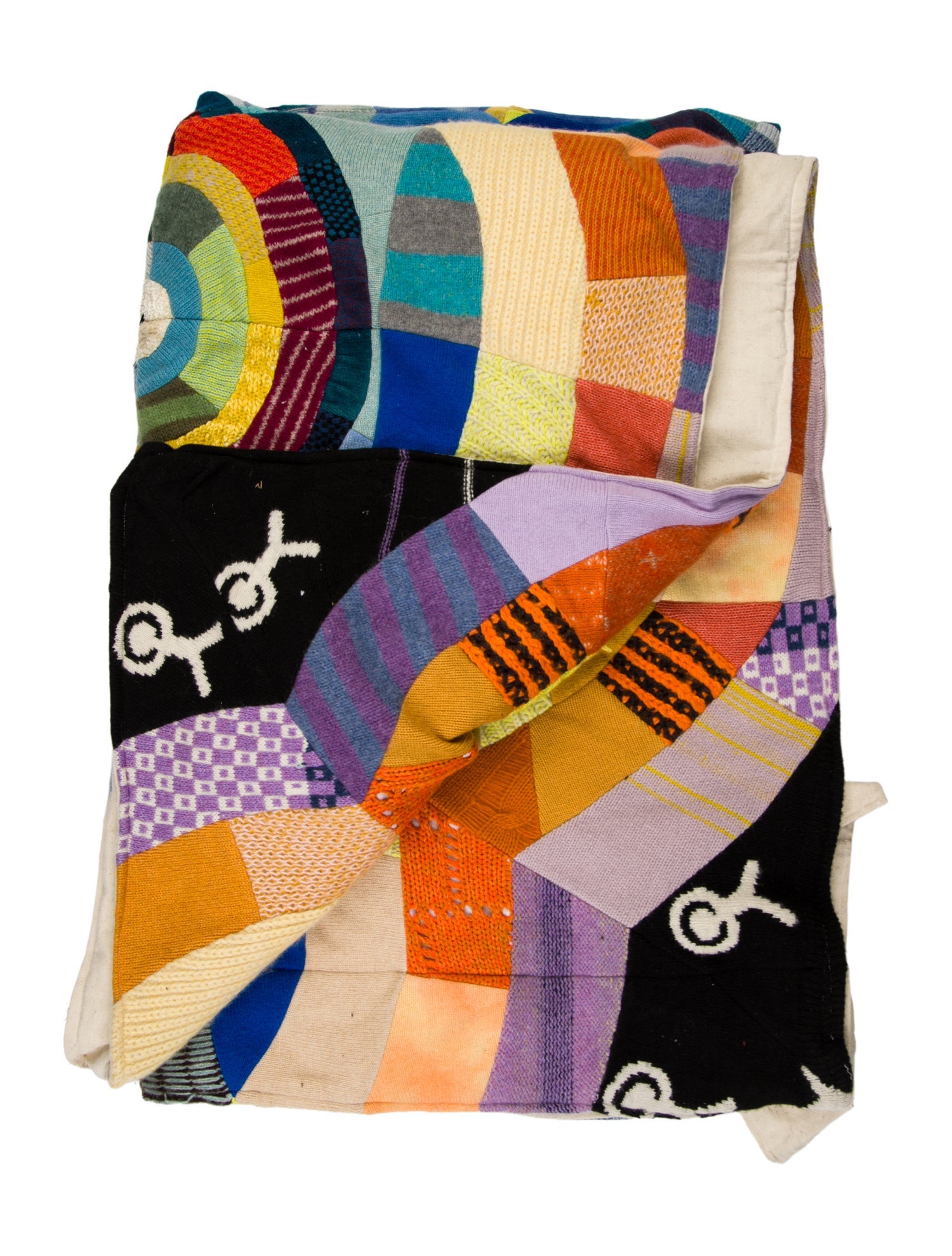 The Elder Statesman Rainbow Eyes Cashmere Patchwork Quilt