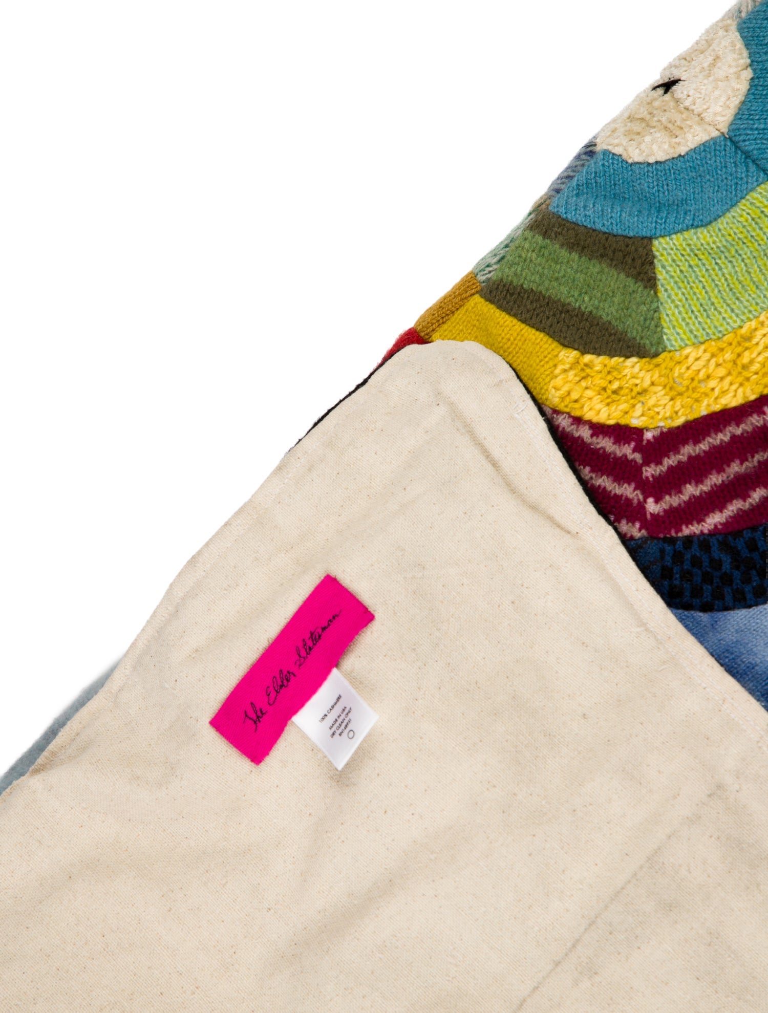 The Elder Statesman Rainbow Eyes Cashmere Patchwork Quilt