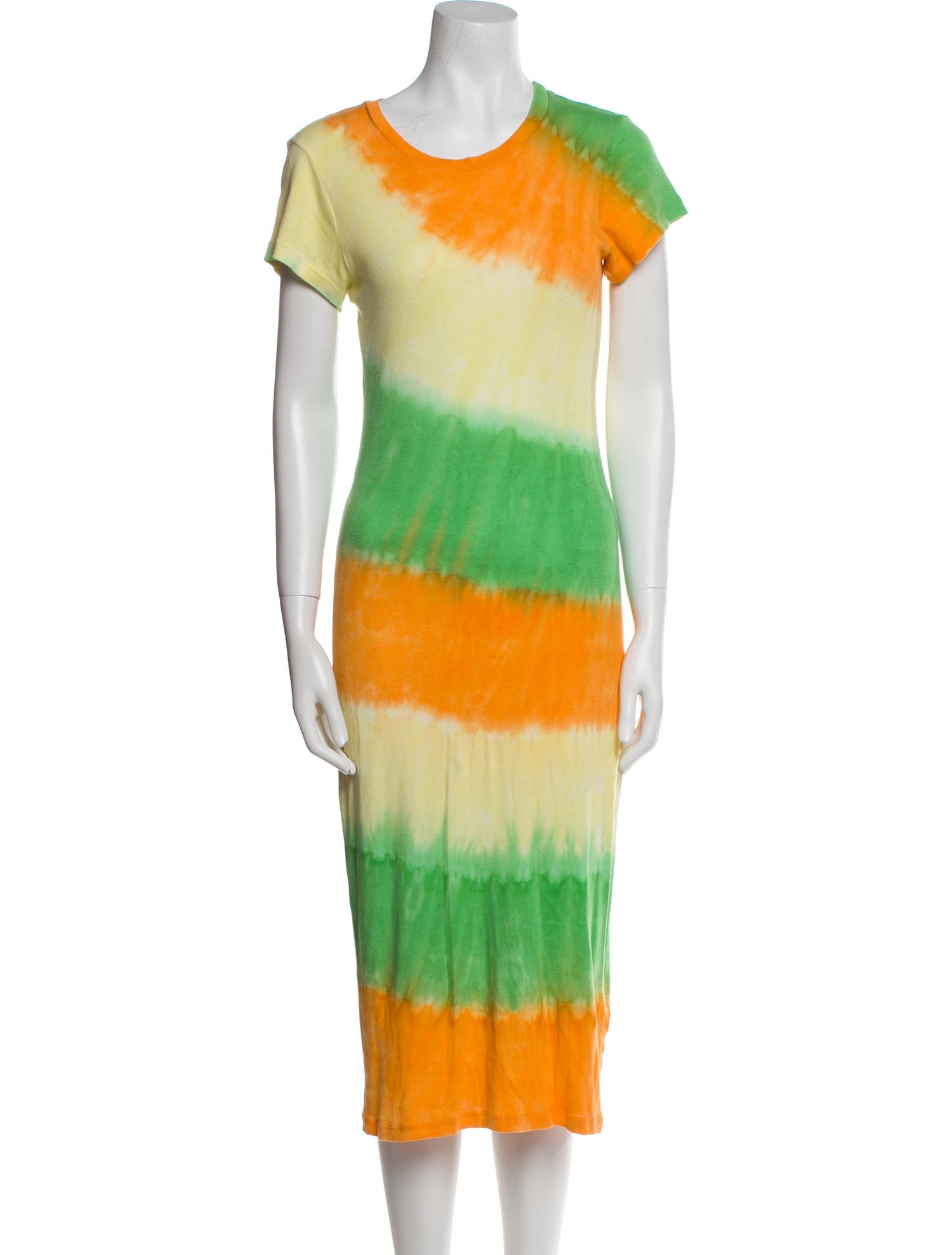 The Elder Statesman Colorblock Pattern Midi Length Dress