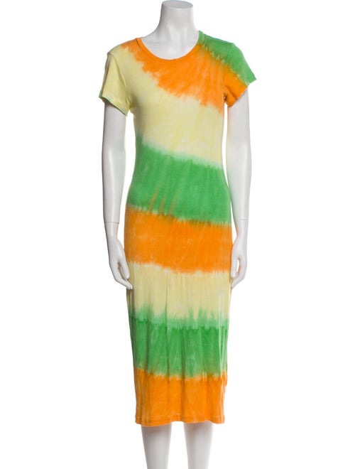 The Elder Statesman Colorblock Pattern Midi Length Dress
