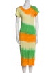 The Elder Statesman Colorblock Pattern Midi Length Dress