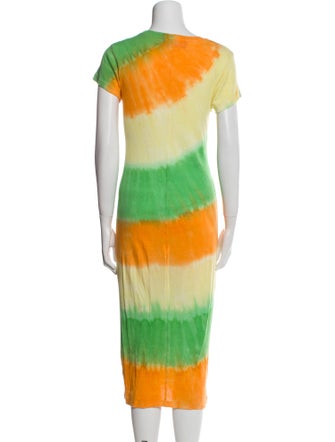 The Elder Statesman Colorblock Pattern Midi Length Dress