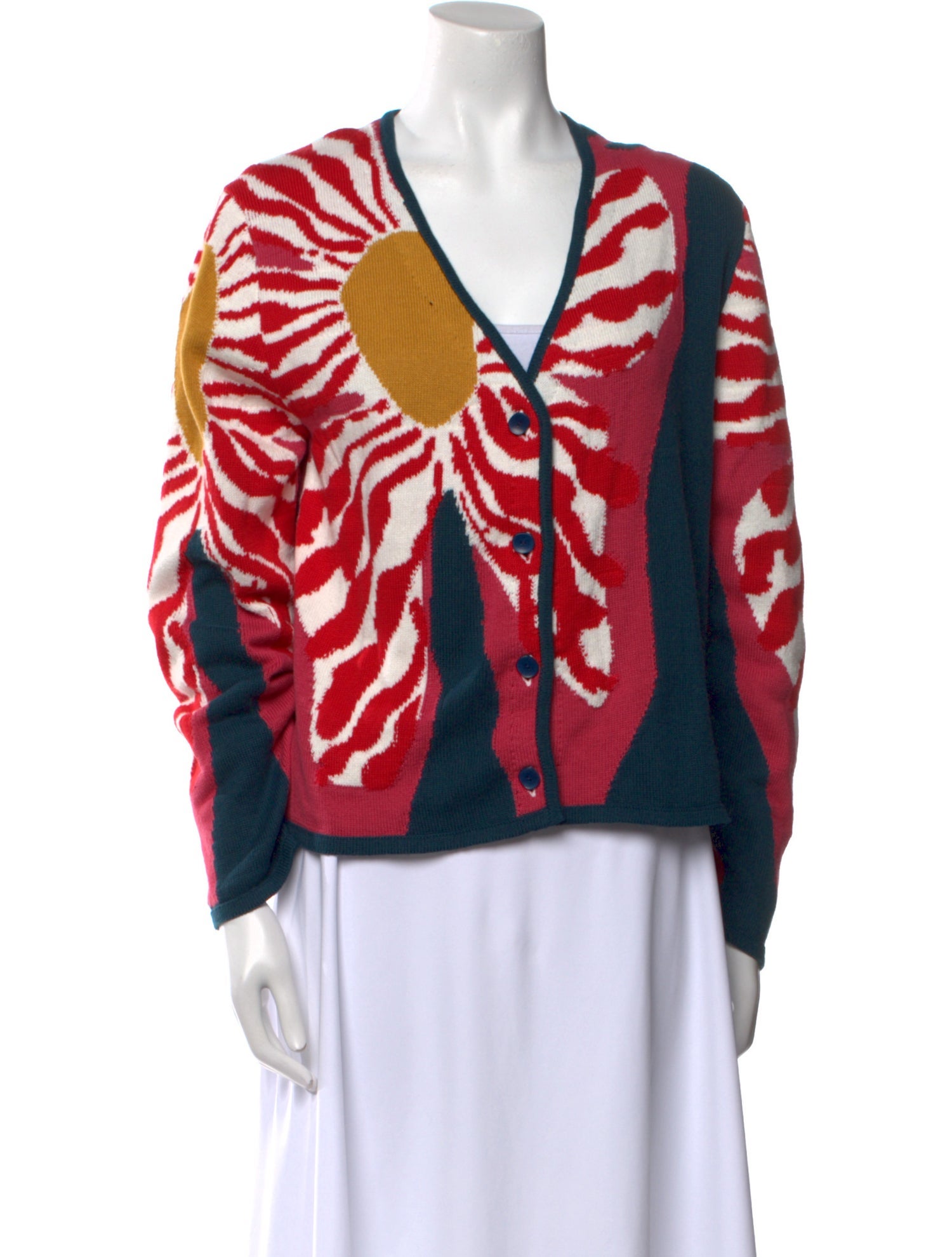 The Elder Statesman Printed V-Neck Sweater