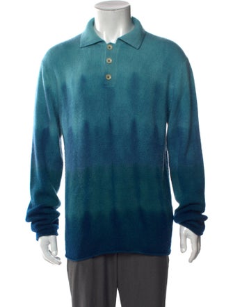 The Elder Statesman Cashmere Collar Polo Sweater