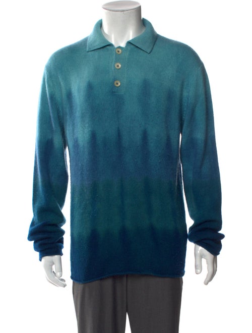 The Elder Statesman Cashmere Collar Polo Sweater