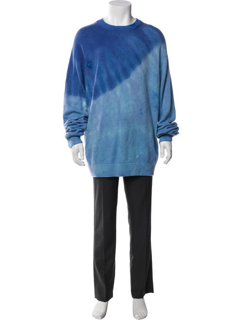 The Elder Statesman Colorblock Pattern Crew Neck Cardigan