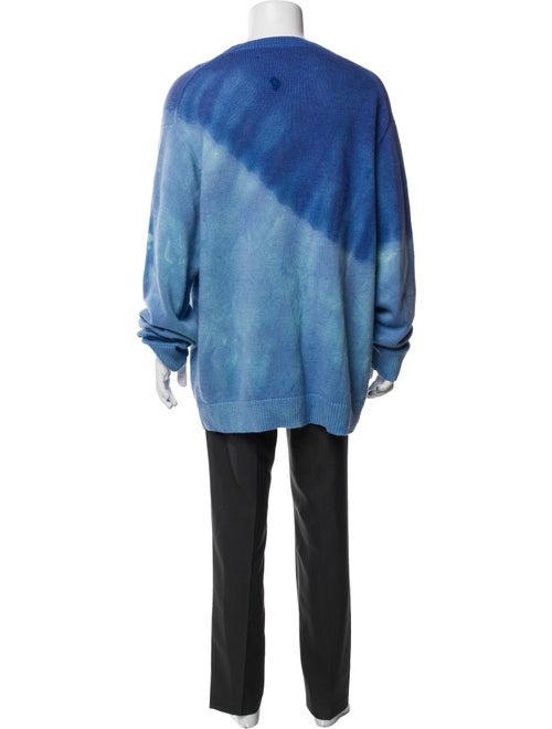 The Elder Statesman Colorblock Pattern Crew Neck Cardigan