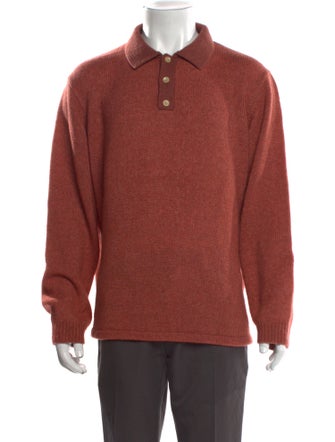 The Elder Statesman Cashmere Collar Polo Sweater