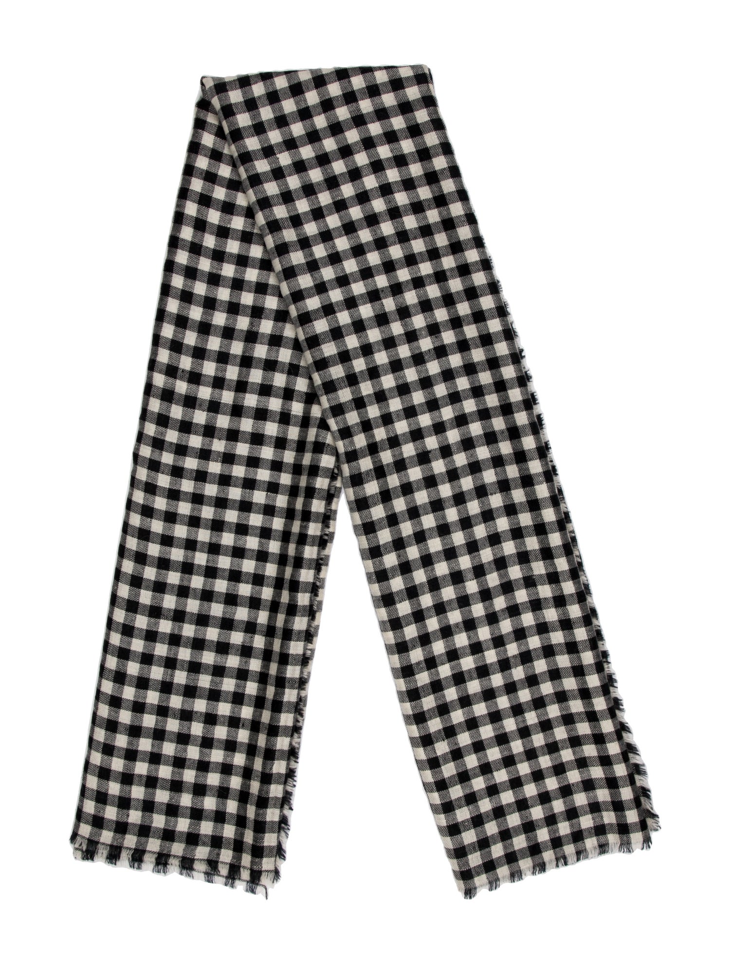 The Elder Statesman Cashmere Plaid Print Scarf