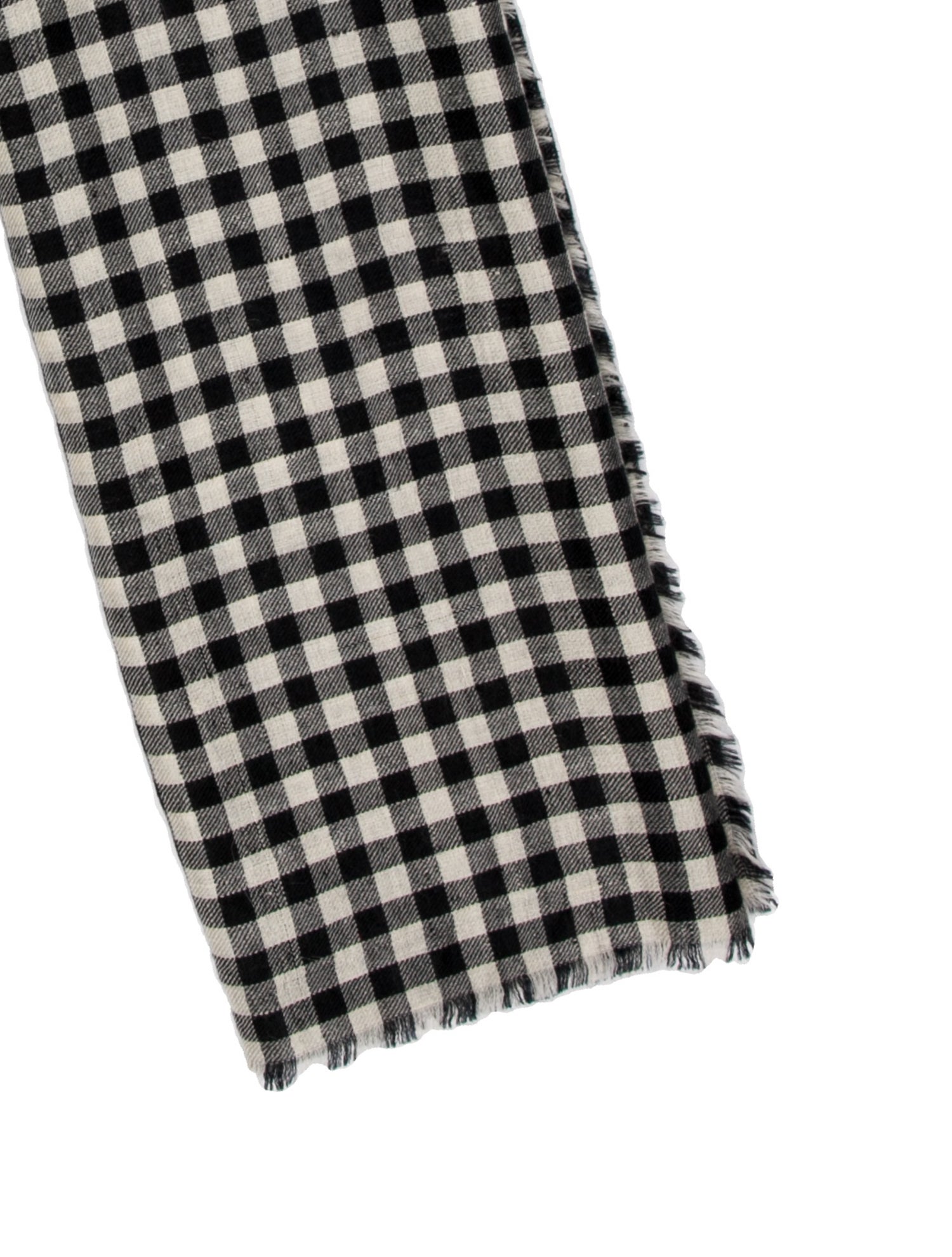 The Elder Statesman Cashmere Plaid Print Scarf